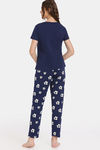 Rosaline Disco Daze Knit Cotton Pyjama Set - Ocean Cavern — thumbnail 3